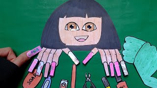 Roblox Dora Nail Care|paper diy|Nail arts tutorial 💅|paper play