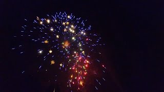 Drone view of Fireworks over Comfort Texas 2015