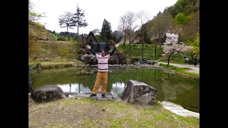 Shirakawago open air museum, silkworm rearing, waterways for rice threshing, grinding, waterfalls