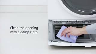 How to clean the base unit of a Siemens Dryer.