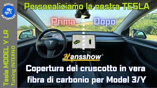 HANSSHOW - Real Carbon Fiber Dashboard Cover per Model 3/Y - Rotta dal Corriere!!!!!