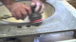 SurfPrep Foam Abrasive Disc Sanding Solid Surface Sink Bowl After Routed