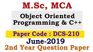 Object Oriented Programming & C++ PAPER for M.Sc, MCA | Student Go |