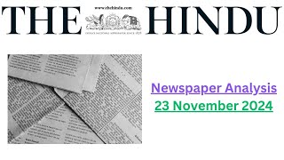 23 November 2024 || The Hindu Newspaper Analysis || 23 November 2024 Current Affairs