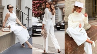 How to Dress in All White Chic Summer Outfits for Mature Women | Natural Older Women OVER 50 60 70