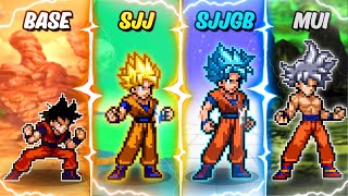 A CADA LUTA QUE FOR VENCER O GOKU EVOLUIRA EM SUAS FORMAS NO MUGEN!! "GOKU ALL FORMS"