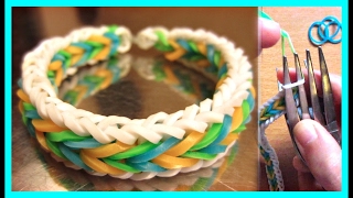 Rainbow Loom Fishtail Bracelet with Border without Loom/ on 2 Forks