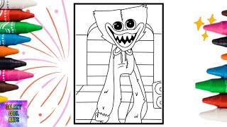 Scary Huggy Wuggy From Poppy Playtime Chapter 3 Coloring Pages #drawing #draw #huggy_wuggy