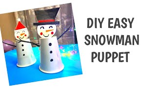 Diy snowman with waste cup| moving snowman |How to make paper cup puppet with moving head