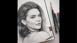 Kendall Jinner’s Portrait with Pencil live