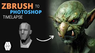 ZBrush to Photoshop Timelapse - 'Goblin Bust' Concept