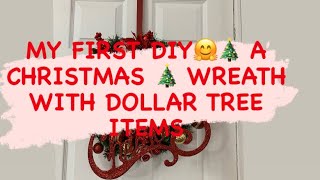 DIY- How to create a Christmas 🎄 wreath with Dollar Tree Items❤️🎄🥰