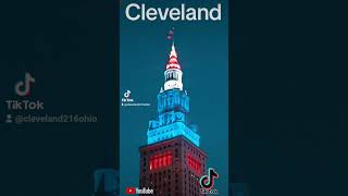 Cleveland Ohio Terminal Tower Lit up in Red White & Blue for Election Week -Trump 2024 #shorts