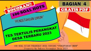 100 SOAL CAT PERANGKAT DESA 2023 - TES TERTULIS PERANGKAT DESA 2023