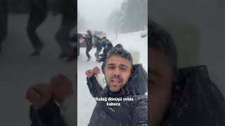 Uludağda kar yolları kapadı bizde ne yapalım😂