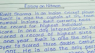 Essay on rohit sharma  || Hitman rohit sharma essay || Essay on my favourite cricketer rohit sharma