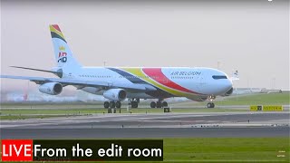 PlaneSpotting RE'stream 🔴 Schiphol heavy departures A340, 747 & more