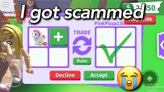 I got scammed for my neon unicorn in adopt me...