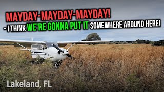 MAYDAY CALL! Emergency Landing in Pasture: Pilot and Passenger Uninjured