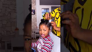 Baby Kaira making her hair and crying 😅 Kids hairstyle tutorial 🥰