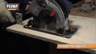 Using a wedge while cutting with a circular saw