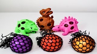 LEARN COLORS SQUISHY Super Satisfying Squishy Mesh Ball | Squishies Dinosaur Stress Reliever