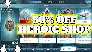 50% OFF ON HEROIC SHOP ITEMS