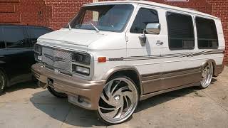 Remix!!! Gmc vandura on 28" billets, bagged and ready.