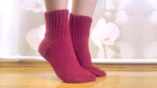 Knitting easy socks on two needles (tutorial for BEGINNER) Носки на 2 спицах