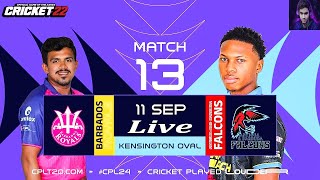 Barbados Royals Vs Antigua & Barbuda Falcons | CPL 2024 | Match-13 | Live | Cricket Game | QtxPalash