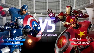 Blue Iron Man & Captain America vs. Red Captain America & Iron Man - Marvel vs Capcom Infinite