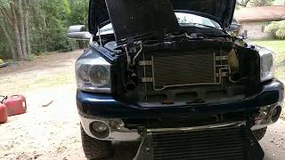 How to remove the radiator on a 2007.5  6.7L Dodge Cummins