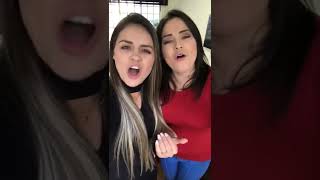 Ingrid e Daiane viver / Árvore cortada