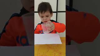 Lesson whit paper and plastic glass