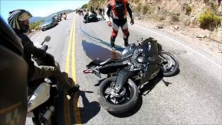 Yamaha R6 just crashed in Angeles Crest HW