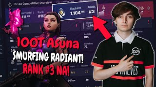 RANK #3 100T Asuna IS SMURFING AT 1,000RR on Reyna?!?! *Insane Ace*