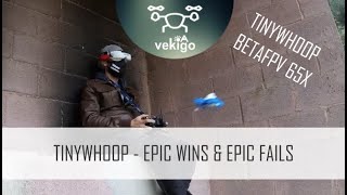 Volando tinywhoop Betafpv 65X - EPIC WINS & EPIC FAILS jugando con Jose e Ingrid