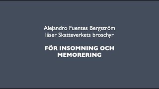 Alejandro läser skattebroschyr. (ljudfil för insomnin och memorerin, plus ev hipnos.)