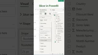 Slicer in PowerBI #shorts  #shorts #powerbipro #viralshort #mustwatch #powerbi #shots