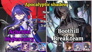 E0S0 Acheron Hypercarry & E0S0 Boothill Break Team New Apocalyptic Shadow Stage 4 f2p clear/ HSR