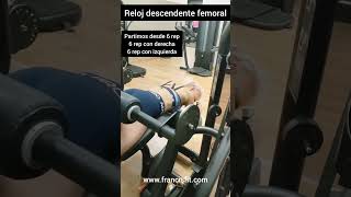 Reloj descendente en femoral tumbado