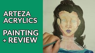 ARTEZA ACRYLIC PAINTS - PAINTING & REVIEW