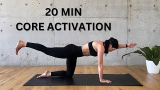 20 MIN CORE ACTIVATION | no equipment Pilates core stability and activation