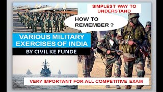 MILITARY EXERCISES ! ALL EXERCISES OF INDIA ! UPSC ! UPPSC ! BPSC ! MPPSC ! SSC ! BANK ! GS ! GK