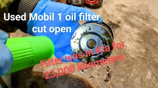 Used Mobil 1 oil filter with 3 oil changes on same filter