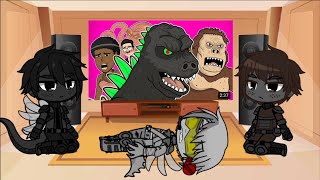 The showa kajius react to KING KONG VS GODZILLA THE MUSICAL - Animated Song