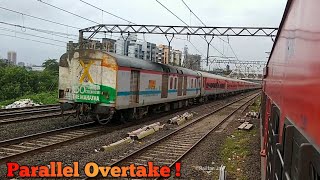 02107 Mumbai LTT - Lucknow Express Parallel Overtakes 05066 Panvel - Gorakhpur Express