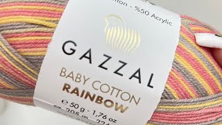 🧶 Włóczka Gazzal Baby Cotton Rainbow - Kolorowa Mieszanka do Projektów Ręcznych 🧶 @Dziergaczkowo