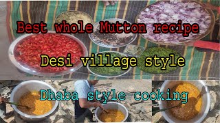 cooking 15 kg full goat curry !! village style!! desi style!! tasty delicious mutton recipe