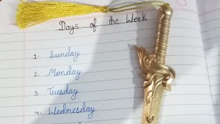 Days of the week song ll Sunday Monday ki spelling ll 7 day of week with spelling for Child ll Week.